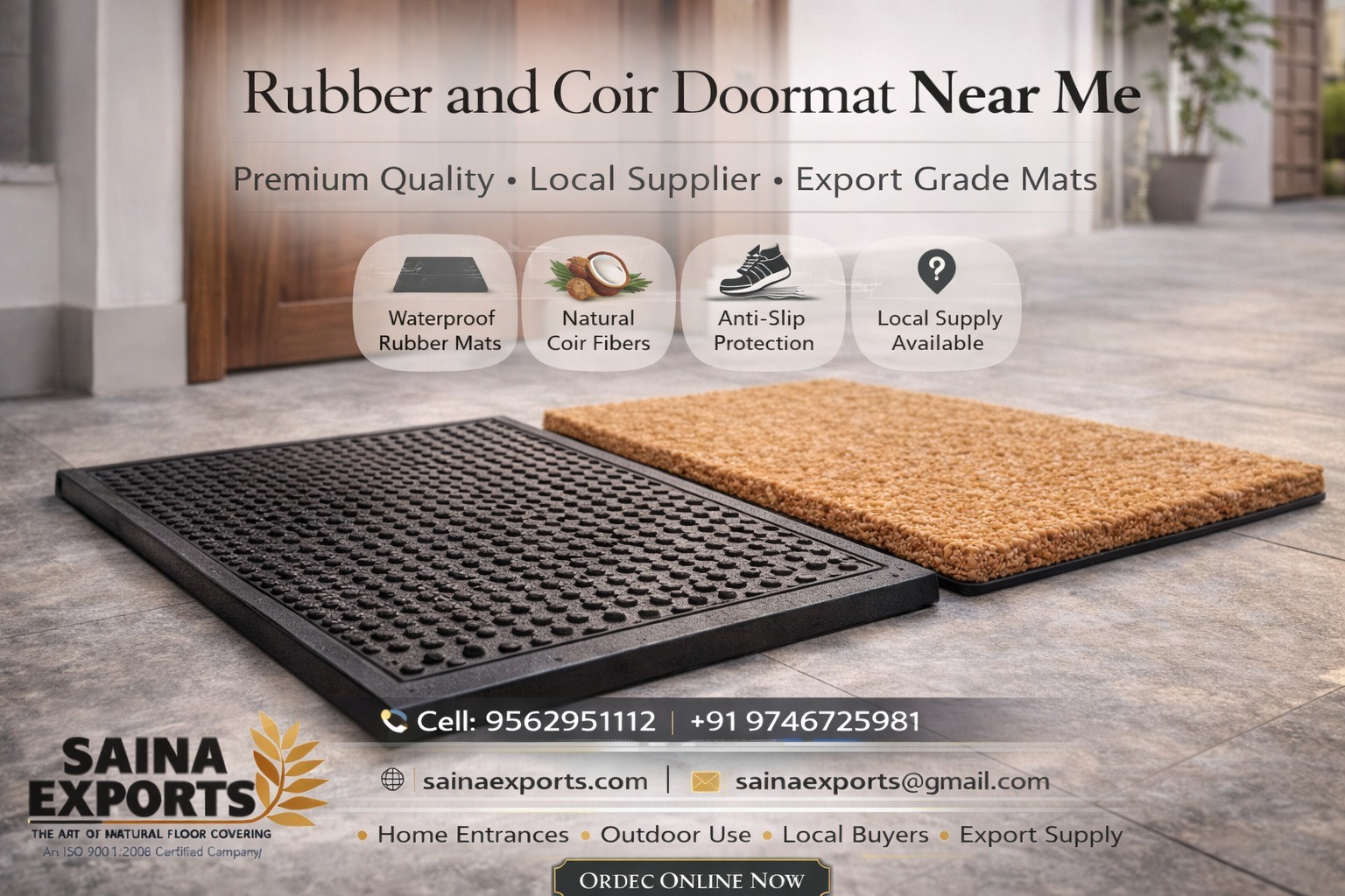 Rubber and coir doormat india, Rubber and coir doormat outdoor exporter, Best Coir doormat in Kerala
